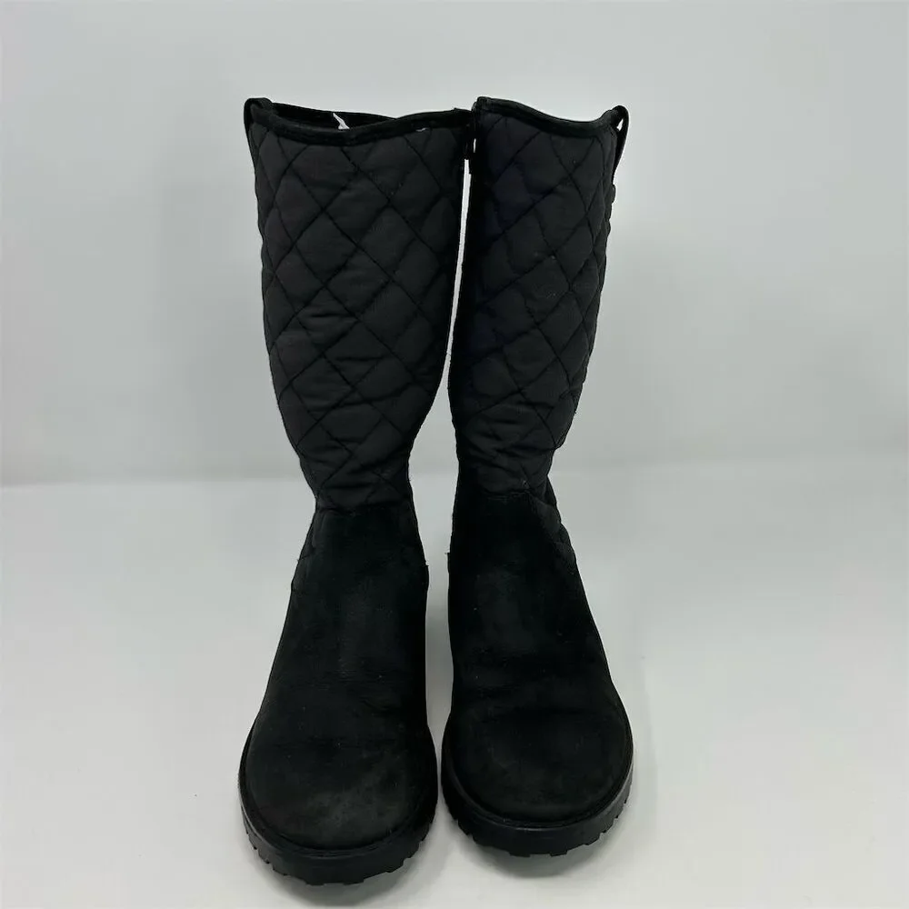 Clarks Boys or Girls Quilted Waterproof Snow Boots Black Size 2 Winter Casual
